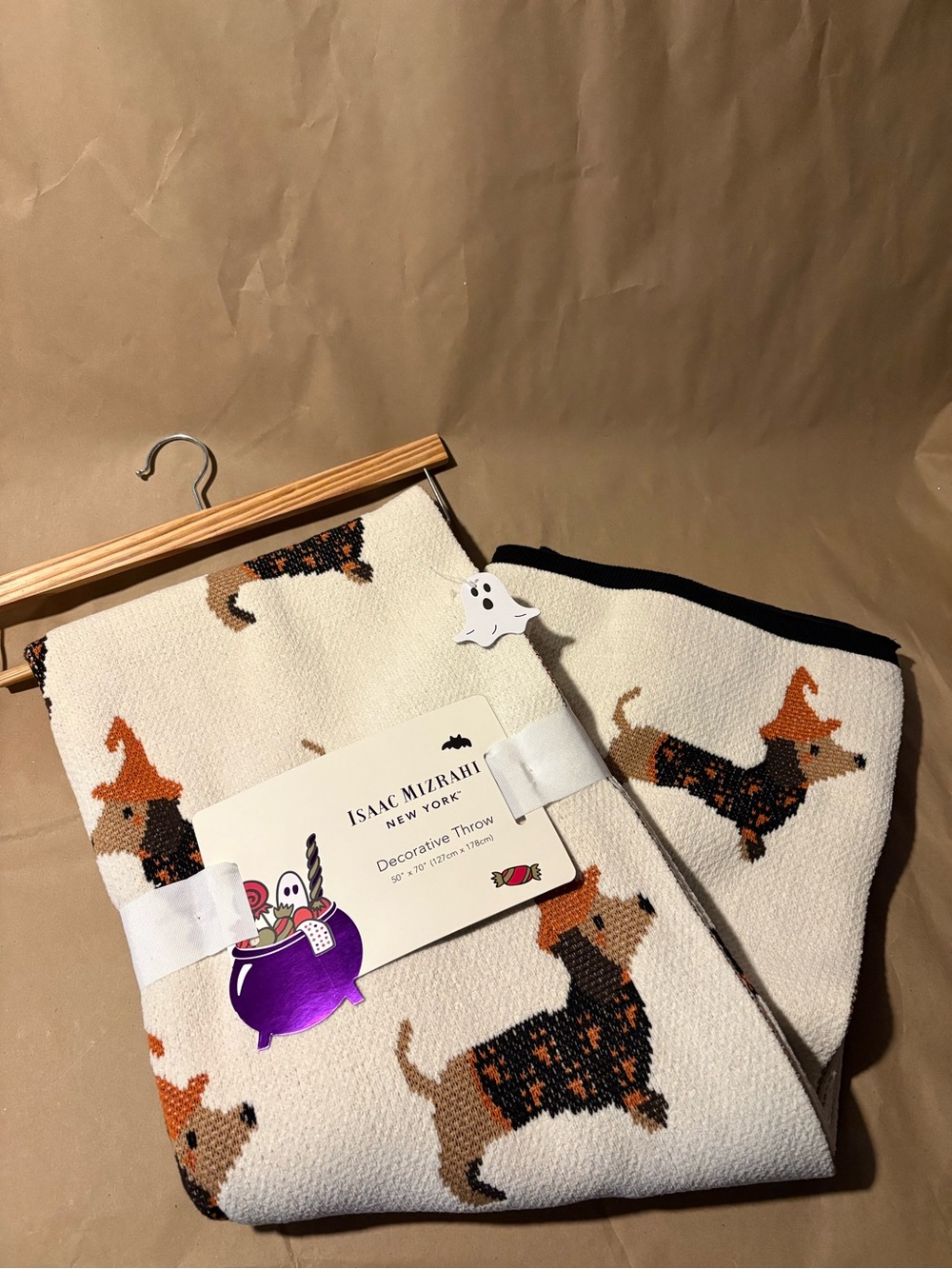 Isaac Mizrahi Halloween Dachshund Blanket